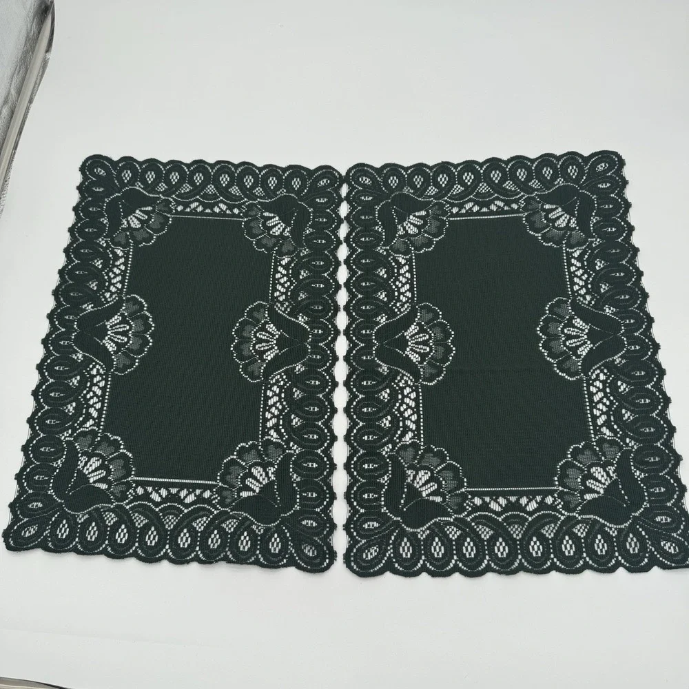 Vintage Green Lace Placemats & Table Runners Set 5 Floral‎ Scalloped Decor
